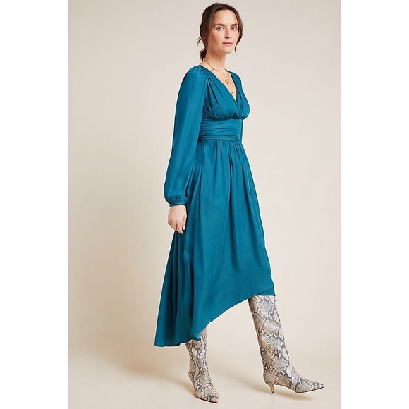 NWT Anthro Gwendolyn maxi dress; deep teal (2P) - Picture 2 of 6
